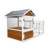 77"Large outdoor chicken coop Wooden chicken coop, duck coop with nest box, bird cage, rabbit cage - waterproof PVC board ( yellow brown gradient 80¬∞
