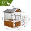 77"Large outdoor chicken coop Wooden chicken coop, duck coop with nest box, bird cage, rabbit cage - waterproof PVC board ( yellow brown gradient 80¬∞