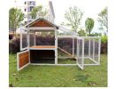 77"Large outdoor chicken coop Wooden chicken coop, duck coop with nest box, bird cage, rabbit cage - waterproof PVC board ( yellow brown gradient 80¬∞